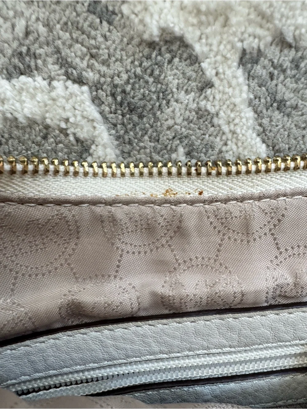 Michael Kors Cream Pebbled Leather Shoulder Hobo with Tassel and Gold Hardware
